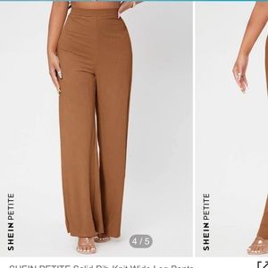 brown open legged pants from shein